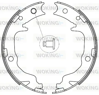 Колодки ручного гальма C4/CALIBER/PATRIOT/COMPASS/OUTLANDER II/LANCER VIII/4008 1.6-2.7 08- WOKING Z464100 (фото 1)