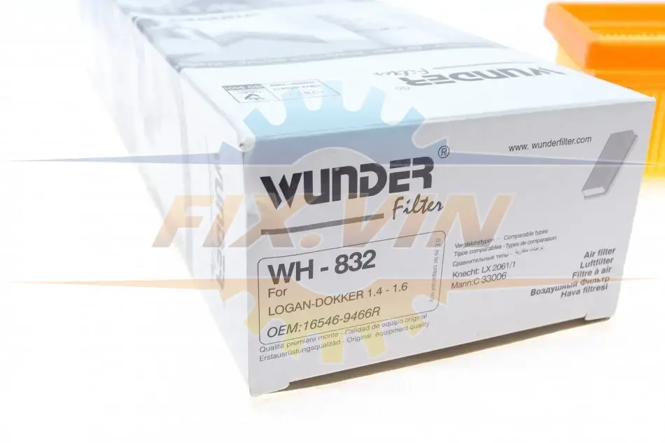 Фільтр повітряний WUNDER WUNDER FILTER WH 832 (фото 1)