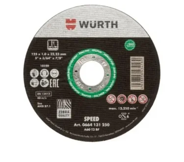 Диск відрізний SPEED PLUS, 125х1,0х22,2 WURTH 0664131250