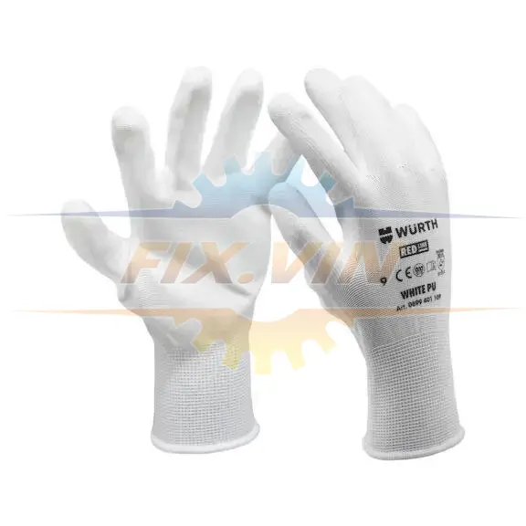 Рукавиці захисні з поліуретановим покриттям White PU, 12 пар, розмір 10 WURTH 0899401110012 (фото 1)