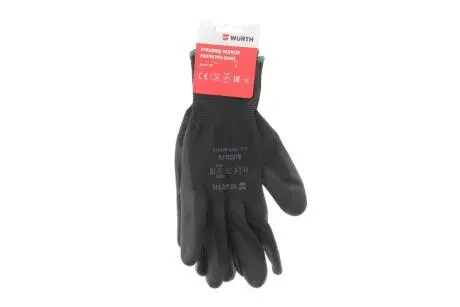 Рукавиці захисні Black PU, поліестер, покриття поліуретан, пара, р.11, RED LINE WURTH 0899402411