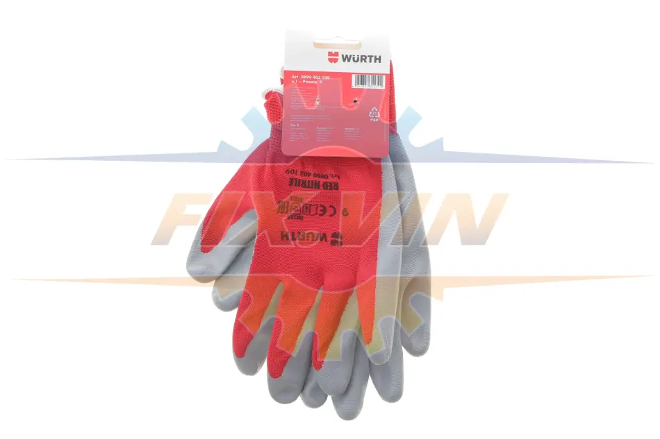 Рукавиці захисні RED NITRILE, розмір 9 WURTH 0899403109 (фото 1)