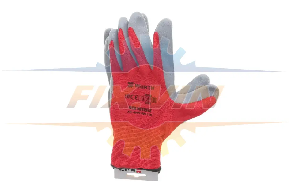 Рукавиці захисні RED NITRILE, поліестер, покритя нітрил, пара, р.10, RED LINE WURTH 0899403110 (фото 1)