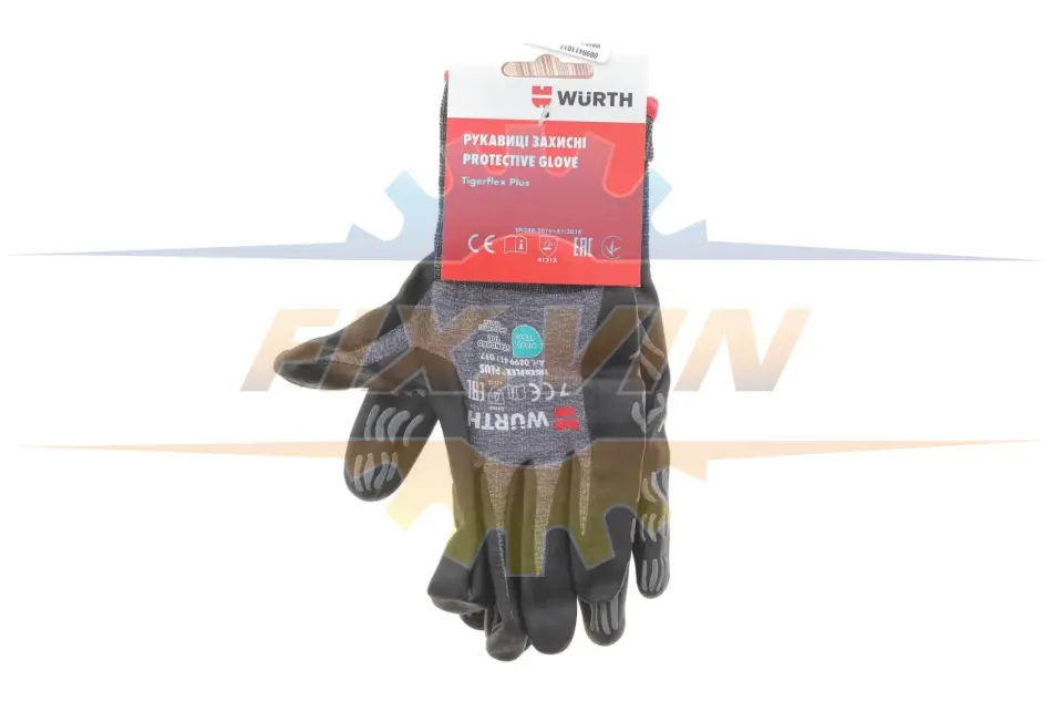 Рукавиці захисні з нітриловим покриттям TIGERFLEX PLUS (Т.7) WURTH 0899411017 (фото 1)