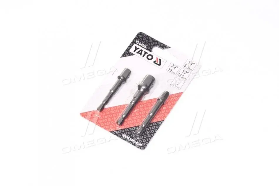 Тримачі-адаптери торцевих головок HEX 1/4": 1/4", 3/8", 1/2", 3 шт., Компл YATO YT-04685 (фото 1)