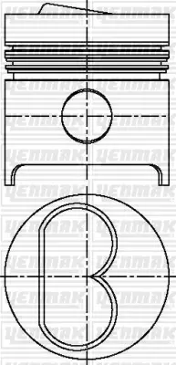 Поршень с кольцами і пальцем (размер отв. 82.60/STD) FIAT 1.7-1.9D (149 B 3,000, 149 B 4,000 M 705 BA,19,0) YENMAK 3103394000 (фото 1)