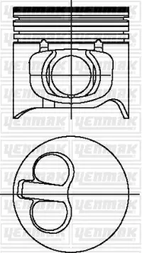 Поршень з кільцями і пальцем (розмір отв. 95.00/+0.60) CITROEN Jumper 2,8D -02, FIAT Dicato 2.8D (Sofim 8140.63 22 EURO 2 / SOFIM EURO 2) YENMAK 3103693060 (фото 1)