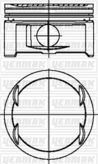 Поршень с кольцами і пальцем OPEL Omega B 2.6 (размер отв. 83.7 / +0.5) (Y 26 SE) YENMAK 3103797050