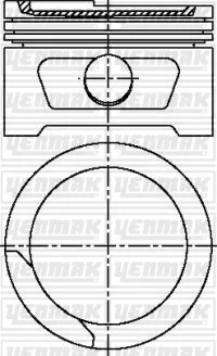 Поршень с кольцами і пальцем (размер отв. 79,25/ +0,25) OPEL ASTRA F 1.6 (4цил.) (C 1,6 NZ, X 16 SZ, X 16 SZR) YENMAK 3103803025