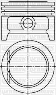 Поршень с кольцами і пальцем (размер отв. 78.10/+0.50) OPEL Astra F/G, Corsa, 1,4 (X 1,4 XE, NC,NE,NZ) YENMAK 3103808050