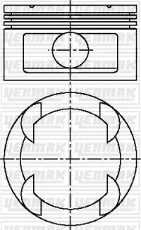 Поршень двс с кольцами opel omega 3.0i 24v x3.0xe =86 1.5x1.5x3 0.50 94 YENMAK 3103812050 (фото 1)