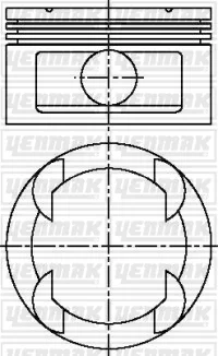 Поршень двс с кольцами opel omega 3.0i 24v x3.0xe =86 1.5x1.5x3 0.50 94 YENMAK 3103812050