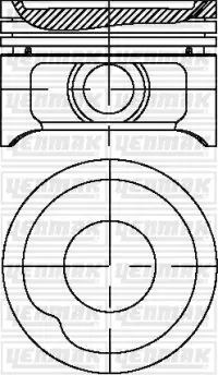 Поршень з кільцями і пальцем (размір отв. 77.60/STD) OPEL Astra F, Corsa, Combo 1,4 (1.4 NV, C1.4 NZ) YENMAK 3103819000 (фото 1)