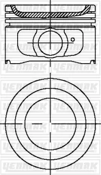 Поршень з кільцями і пальцем (размір отв. 75 / STD) (TU3JP- KFW-KFX-KFW) YENMAK 3103889000 (фото 1)