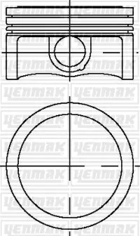 Поршень двс с кольцами opel astra 1.6t 16v a16letr z16let =79 1.2x1.2x2 0.50 06 YENMAK 3103912050 (фото 1)
