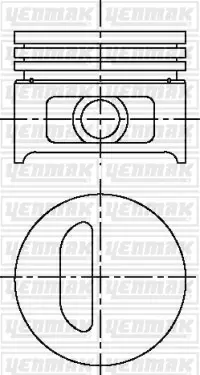 Поршень с кольцами і пальцем (размер отв. 75.8 / STD) RENAULT Clio, 1,2 -98 (4ц.) (E5F A 710 / E7F 708) YENMAK 3103914000 (фото 1)