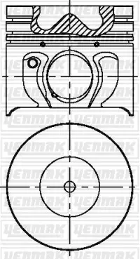 Поршень с кольцами і пальцем (размер отв. 86.01 / STD) FORD MONDEO 2.0TDCI 00- (4цл.) (V185 Duratorq TDI 75-85-100PS, CD132 Duratorq TDI …) YENMAK 3104033000 (фото 1)