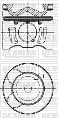 Поршень с кольцами і пальцем (размер отв. 85.00/STD) CITROEN 2.0HDi/BlueHDi 06- (DW10CTED4 2.0 Hdi) YENMAK 3104194000 (фото 1)