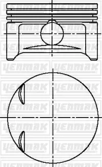 Поршень с кольцами і пальцем OPEL Astra G 1.2 (размер отв. 72.5 / STD) (X 1.2 XE) YENMAK 3104213000 (фото 1)