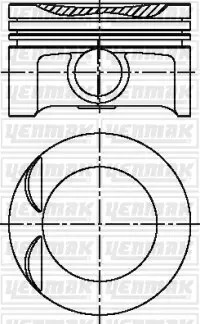 Поршень двс с кольцами opel vectra 1.8i 16v x1.8xel =81.6 1.5x1.5x3 0.50 94 YENMAK 3104223050 (фото 1)