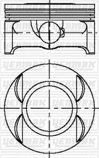 Поршень двс с кольцами opel vectra 1.8 16v z18xer =80.5 1.2x1.2x2 std 02 YENMAK 3104229000 (фото 1)