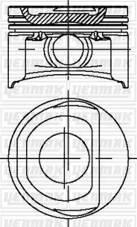 Поршни 1.4i 8v 1РЕМ 72.40+0.40 Doblo 2005-2016 (с кольцами) YENMAK 3104266040 (фото 1)