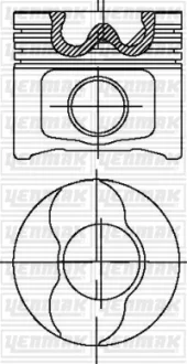Поршень с кольцами і пальцем (размер отв. 82.4 / +0.4) Opel VECTRA C 1.9CDTi (4цл.) (AR 37101, 939 A1.000, M 724 MT 19.Z, M 724 RT 19) YENMAK 3104281040