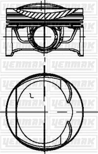 Поршень двс с кольцами audi a3a4 1.8tfsi 16v cdha =82.5 1.2x1.2x2 0.50mm 08 YENMAK 3104295050