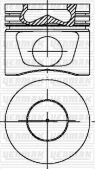 Поршень с кольцами і пальцем (размер отв. 81.01 / STD) VW CADDY 2.0TDI (4цл.) ((BUY / BRF / BRE / AZV / BLB / BNA /BMN /BVG / BKD,…) YENMAK 3104298000