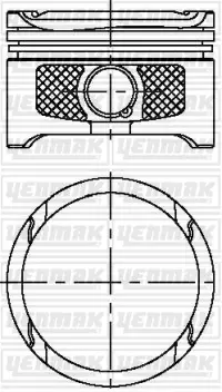 ПОРШЕНЬ ДВС С КОЛЬЦАМИ SEAT. VW GOLF 1.6I 16V =76.5 1.2X1.5X2.5 0.50 99 YENMAK 3104315050 (фото 1)