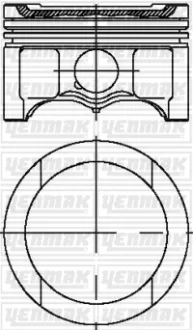 Поршень двс с кольцами audi. vw 1.6i ahl =81 1x1.2x2 0.50 97 YENMAK 3104316050