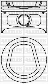 Поршень двс с кольцами audi. vw 1.6 aee =76.5 1.2x1.5x2.5 0.50 95 YENMAK 3104321050 (фото 1)