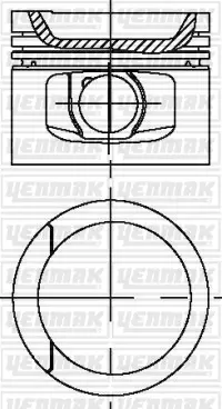 ПОРШЕНЬ ДВС С КОЛЬЦАМИ VW T4 2.02.5 AACAAF =81 1.75X2X3 0.50 91 YENMAK 3104328050 (фото 1)
