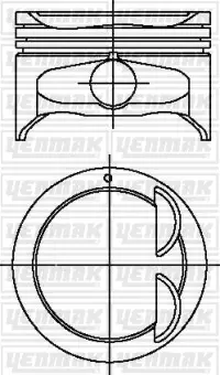 Поршень двс с кольцами hyundai accent 1.6i 16v =76.5 1.2x1.2x2 std 99 YENMAK 3104446000 (фото 1)