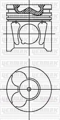 Поршень с кольцами і пальцем (размер отв. 85.00/STD) CITROEN Jumper/Berlingo 2.0HDI 99- (RHR (DW10BTED4) FORD Kuga/Focus/C-Max 2.0TDCi 03- (G6DA/G6DB/G6DD) YENMAK 3104497000 (фото 1)