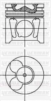 Поршень с кольцами і пальцем (размер отв. 85,60/ +0,60) CITROEN Jumper/Berlingo 2.0HDI 99- (RHR (DW10BTED4) FORD Kuga/Focus/C-Max 2.0TDCi 03- (G6DA/G6DB/G6DD) YENMAK 3104497060