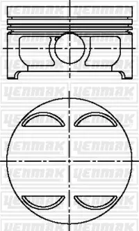 Поршень з кільцями і пальцем (розмір отв. 92 / STD) BMW E39 540i, X5 E53 4.4 i (8ц) (M 62 B 44 LEV) YENMAK 3104611000 (фото 1)