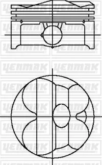 Поршень з кільцями і пальцем (розмір отв. 82.01 / STD) BMW E90 323/325 E60 523/525 F10 (N52 B25 OL / N52 B25 UL) YENMAK 3104619000