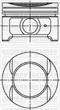 Поршень з кільцями і пальцем (размер отв. 83 / STD) CITROEN Xsantia/Xsara 1.8i, PEUGEOT 306/406 1,8і (XU7 JP 4, LFY) YENMAK 3104924000 (фото 1)