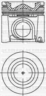 Поршень с кольцами і пальцем FIAT DUCATO 2.3 JTD 11- (размер отв. 88 / STD) (F1AE3481E) YENMAK 3104979000