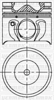 Поршень с кольцами і пальцем (размер отв. 86.01 / STD) FORD MODEO 2.0 TDCI (4цл.) (V185 Duratorq TDCI 125 PS, CD132 Duratorq TDCI 115…) YENMAK 3603459000