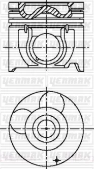 Поршень с кольцами і пальцем (размер отв. 91.5 / +0.5) (D4CB CRDI) YENMAK 3603537050