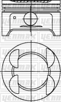 Поршень с кольцами і пальцем (размер отв. 79.00/STD) FORD C-Max, Focus, 1,6 03- (Sigma Twin-VCT, Zetec SE Twin-VCT) YENMAK 3603795000