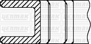 Комплект поршневих кілець (на 1 поршень) FIAT Punto 1.2 (71.2/0.4) (1.2/1.2/2.5) YENMAK 9109285040