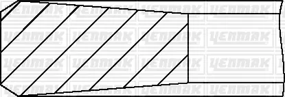 Комплект поршневих кілець (на 1 поршень) (85.00/STD) (3,5/2,0/3,0) PEUGEOT 406/607/Boxer 2.2HDI 02-, CITROEN Jumoer/Berlingo 2.0HDI 99-, FORD Kuga/Focus/C-Max 2.0TDCi 03- YENMAK 9109799000 (фото 1)
