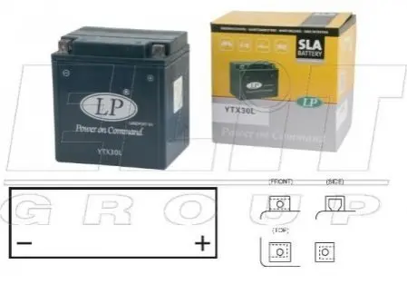 Мотоакумулятор LP AGM YUASA MB YTX30L (фото 1)