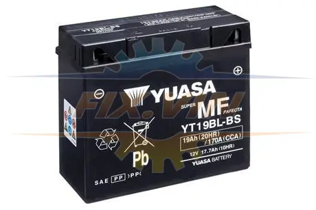 МОТО Yuasa 12V 19Ah MF VRLA Battery (сухозаряжений) YUASA YT19BL-BS (фото 1)