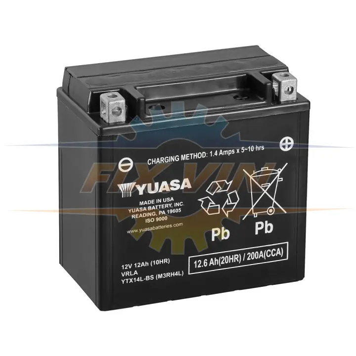 Мотоакумулятор TOPLITE YUASA YTX14L-BS (фото 1)