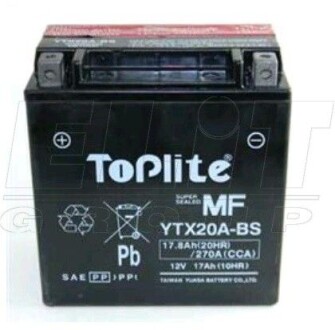 Мотоакумулятор TOPLITE YUASA YTX20A-BS