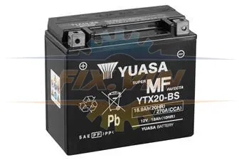 МОТО Yuasa 12V 18,9Ah MF VRLA Battery (сухозаряжений) YUASA YTX20-BS (фото 1)